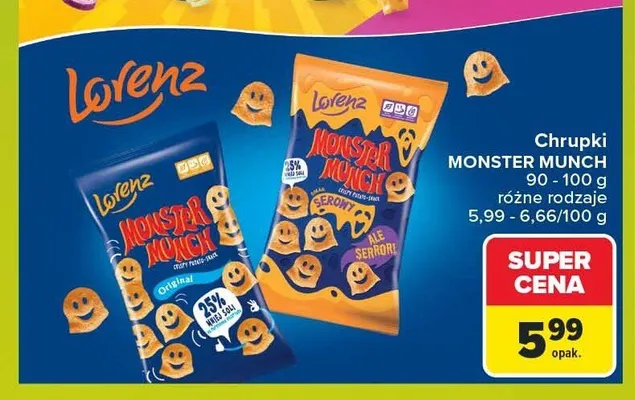 Chrupki Lorenz Monster Munch Original promocja w Carrefour