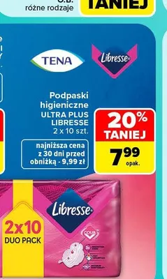 Podpaski higieniczne Ultra Plus Libresse 2-pak promocja w Carrefour