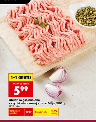 Chude mięso mielone z szynki wieprzowej Kraina Mięs promocja w Biedronka