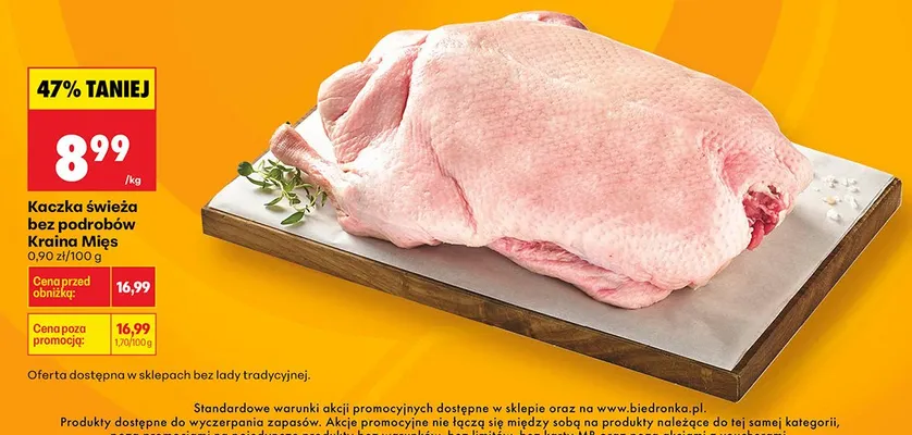 Kaczka świeża bez podrobów promocja w Biedronka