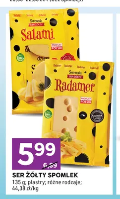 Ser żółty w plastrach Spomlek promocja w Stokrotka