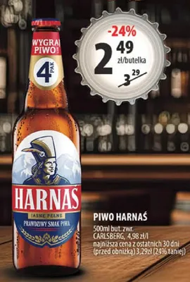Piwo Harnaś Jasne Pełne promocja w Arhelan