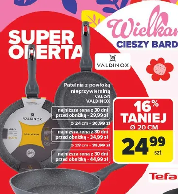 Patelnia z powłoką nieprzywieralną Valor Valdinox promocja w Carrefour