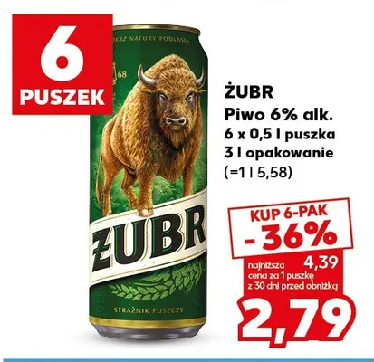 Piwo Żubr 6-pak promocja w Kaufland