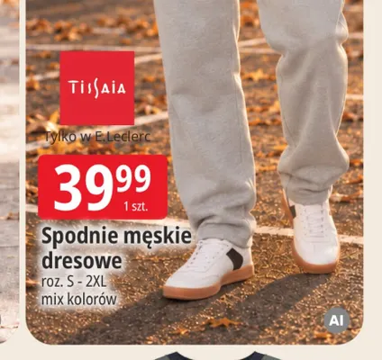 Spodnie męskie dresowe Tissaia promocja w Leclerc