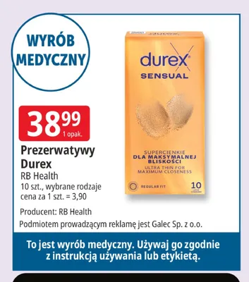Prezerwatywy Durex Sensual promocja w Leclerc