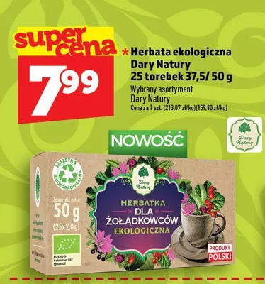 Herbata ekologiczna Dary Natury Żołądkowa promocja w TOPAZ