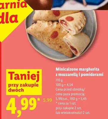 Minicalzone margherita z mozzarellą i pomidorami promocja w Lidl