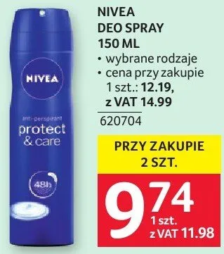 Deo spray Nivea 150ml promocja w Selgros