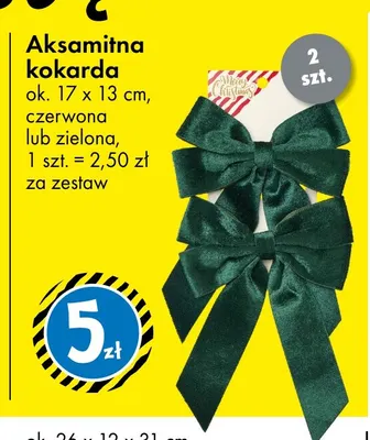 Aksamitna kokarda 17x13 cm promocja w Tedi