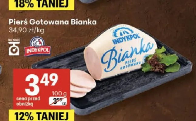 Pierś gotowana Bianka Indykpol promocja w Delikatesy Centrum