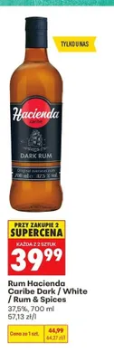 Rum Hacienda Caribe Dark promocja w Biedronka