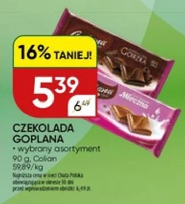 Czekolada goplana promocja w Chata Polska