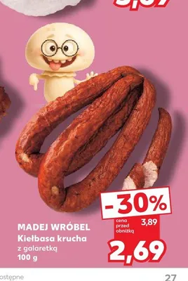 Kiełbasa krucha z galaretką Madej Wróbel promocja w Kaufland