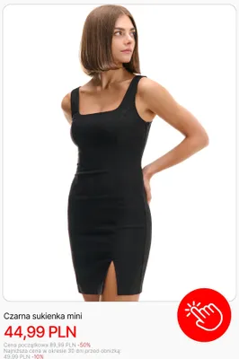 Sukienka mini czarna Cropp promocja w Cropp