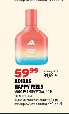 Woda perfumowana Adidas Happy Feels promocja w Drogerie Natura