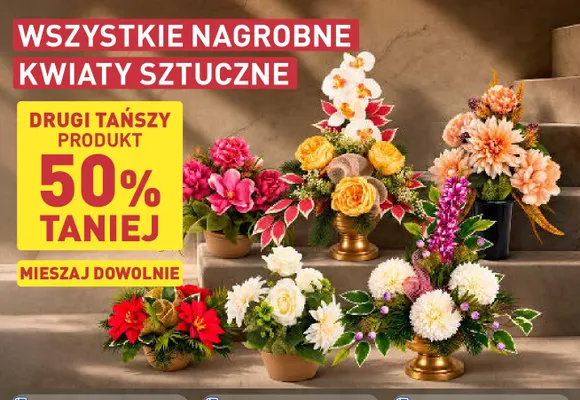 Nagrobne kwiaty sztuczne promocja w Aldi