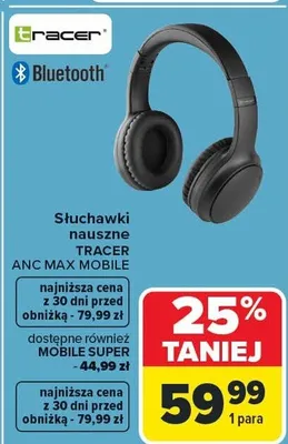 Słuchawki nauszne TRACER ANC MAX MOBILE promocja w Carrefour
