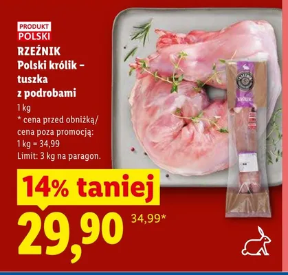 Polski królik tuszka z podrobami Rzeźnik promocja w Lidl