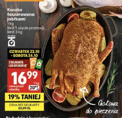 Kaczka faszerowana jabłkami promocja w Delikatesy Centrum