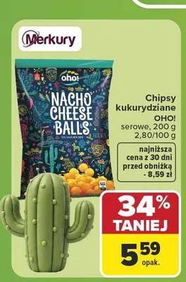 Chipsy kukurydziane serowe Oho! promocja w Carrefour