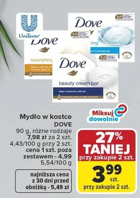 Mydło w kostce Dove promocja w Carrefour