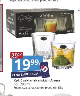 Komplet 6 szklanek niskich Festa Italia Arona promocja w Prymus AGD