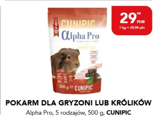 Pokarm dla gryzoni lub królików Alpha Pro Cunipic promocja w Aquael zoo