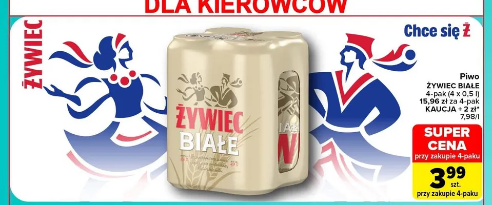 Piwo Żywiec Białe 4-pak promocja w Carrefour Market