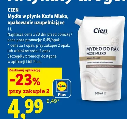 Mydło w płynie Kozie Mleko Cien promocja w Lidl