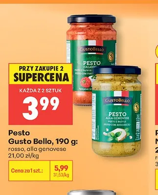 Pesto Gusto Bello rosso 190g promocja w Biedronka
