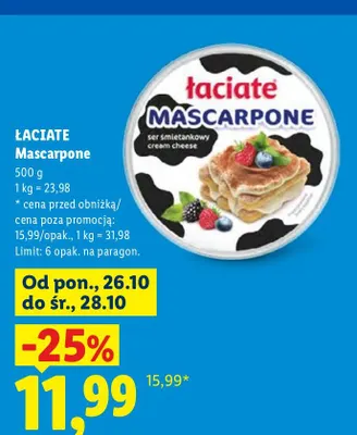 Ser mascarpone Łaciate promocja w Lidl