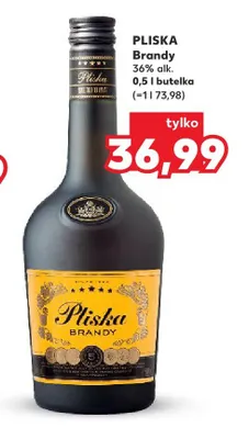 Brandy PLISKA 36% alk. promocja w Kaufland
