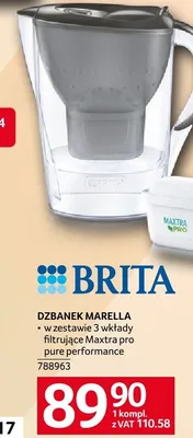 Dzbanek Marella BRITA z wkładami filtrującymi Maxtra pro pure performance 2,4 L promocja w Selgros