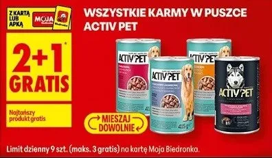 Karma w puszce ACTIV PET promocja w Biedronka