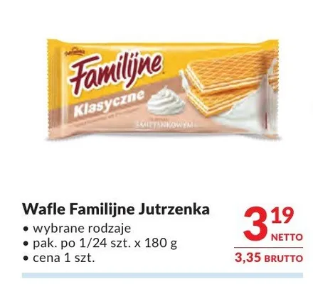 Wafle Familijne Jutrzenka Klasyczne śmietankowe promocja w Makro