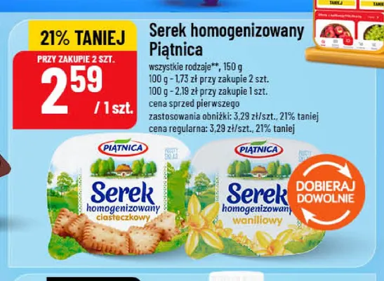 Serek homogenizowany ciasteczkowy Piątnica promocja w POLOmarket