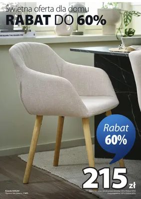Krzesło Adslev tkanina i lite drewno promocja w Jysk