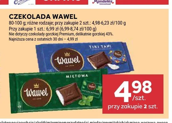 Czekolada Wawel Tiki Taki promocja w Stokrotka