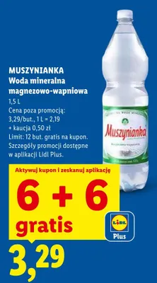 Woda mineralna magnezowo-wapniowa Muszynianka promocja w Lidl