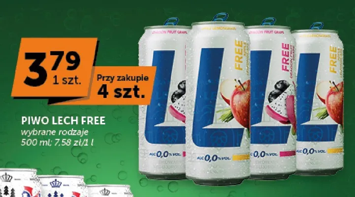Piwo bezalkoholowe Lech Free Lime & Lemongrass promocja w Groszek