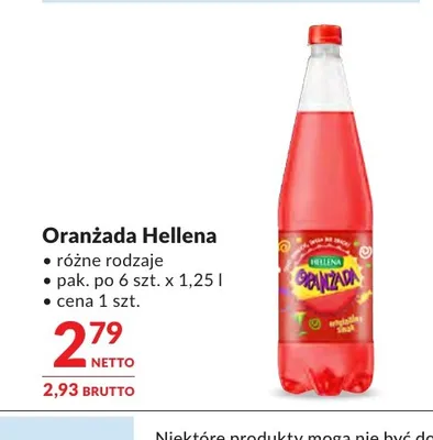 Oranżada czerwona Hellena promocja w Makro