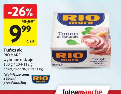 Tuńczyk al naturale Rio Mare promocja w Intermarche