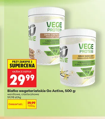 Białko wegetariańskie Go Active waniliowe promocja w Biedronka