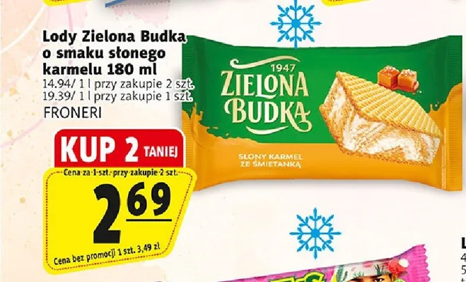 Lody o smaku słonego karmelu Zielona Budka promocja w Prim Market