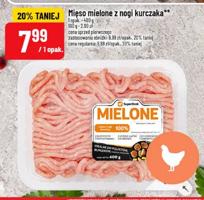 Mięso mielone z nogi kurczaka SuperDrob promocja w POLOmarket