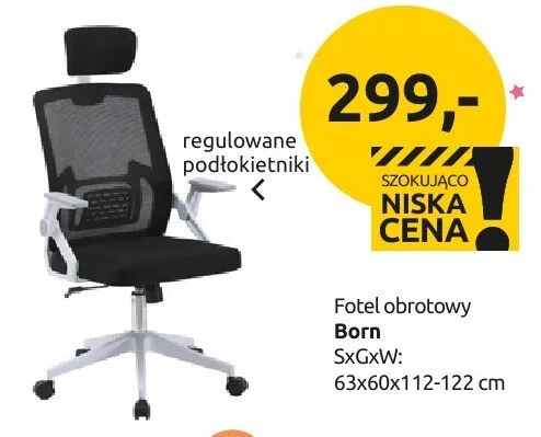 Fotel obrotowy Born promocja w Black Red White