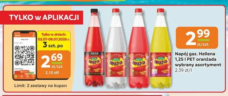 Napój gazowany Hellena Oranżada Żółta promocja w Gama
