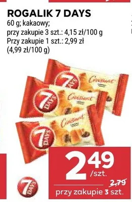Rogalik 7 days kakao promocja w Stokrotka