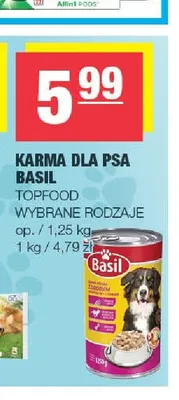 Karma dla psa Basil promocja w SPAR